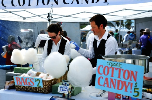 organic cotton candy at festival